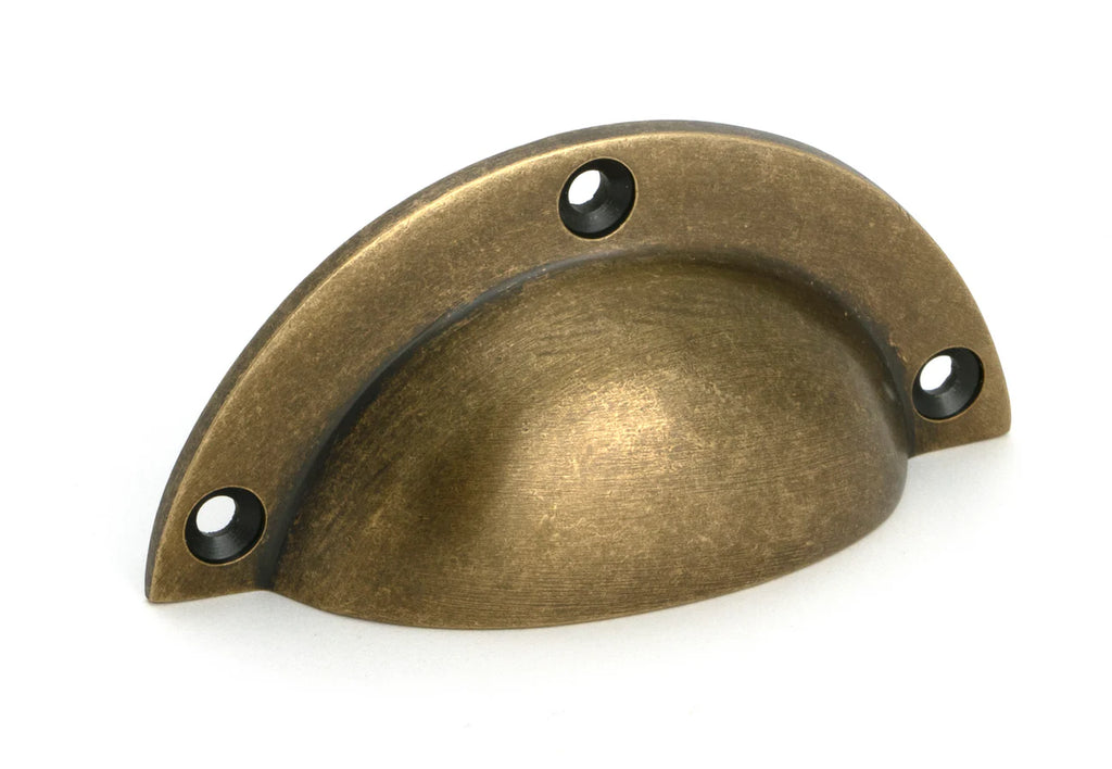 Skålhandtag Plain Drawer Pull antik mässing