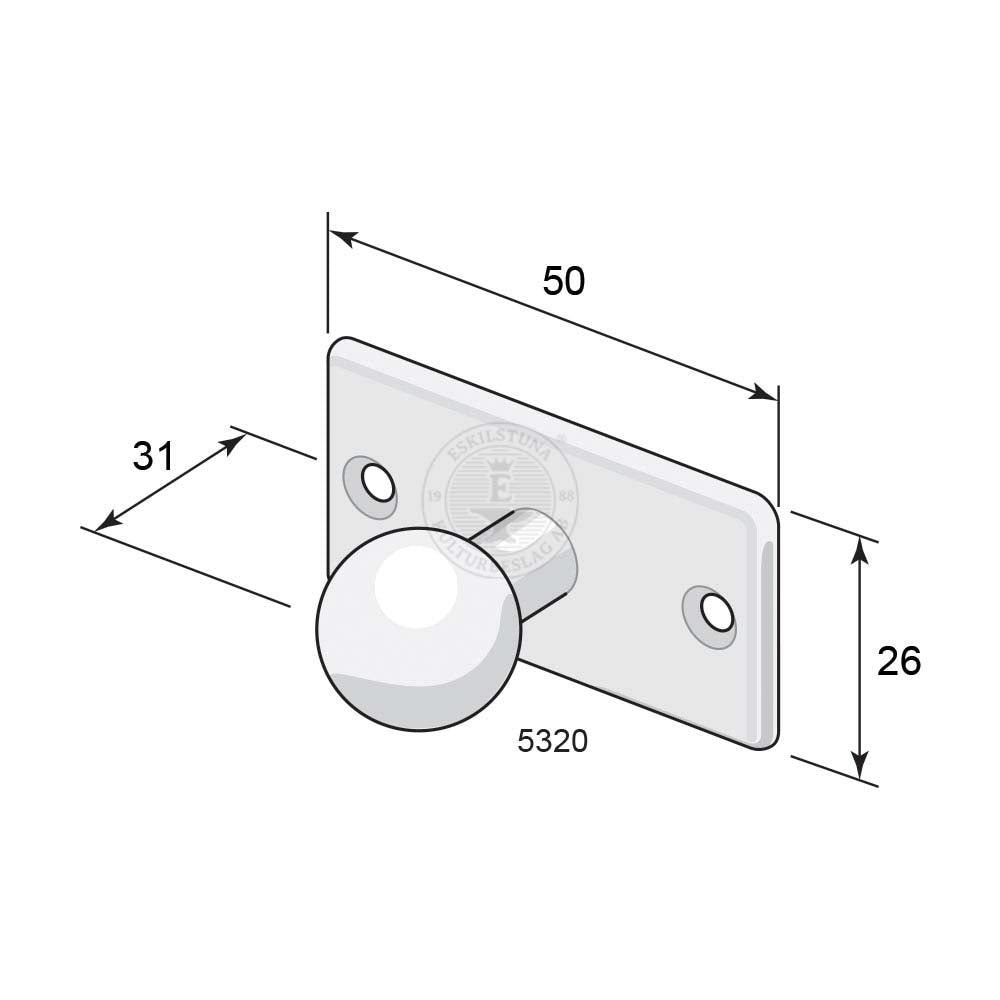 Knopp 5320 förnicklad mässing