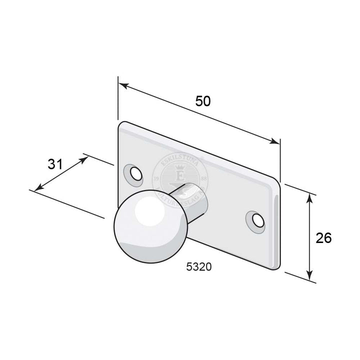 Knopp 5320 förnicklad mässing