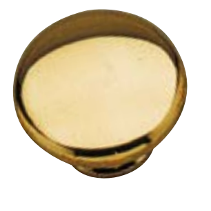 Knopp Pomolino Liscio 34mm olackad polerad mässing - Lundell & Zetterberg