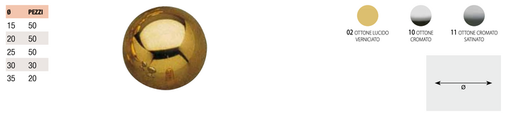 Knopp Sfera Senza klot i massiv mässing