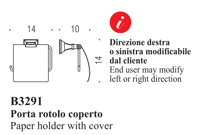 Toalettpappershållare Portofino m.lock krom