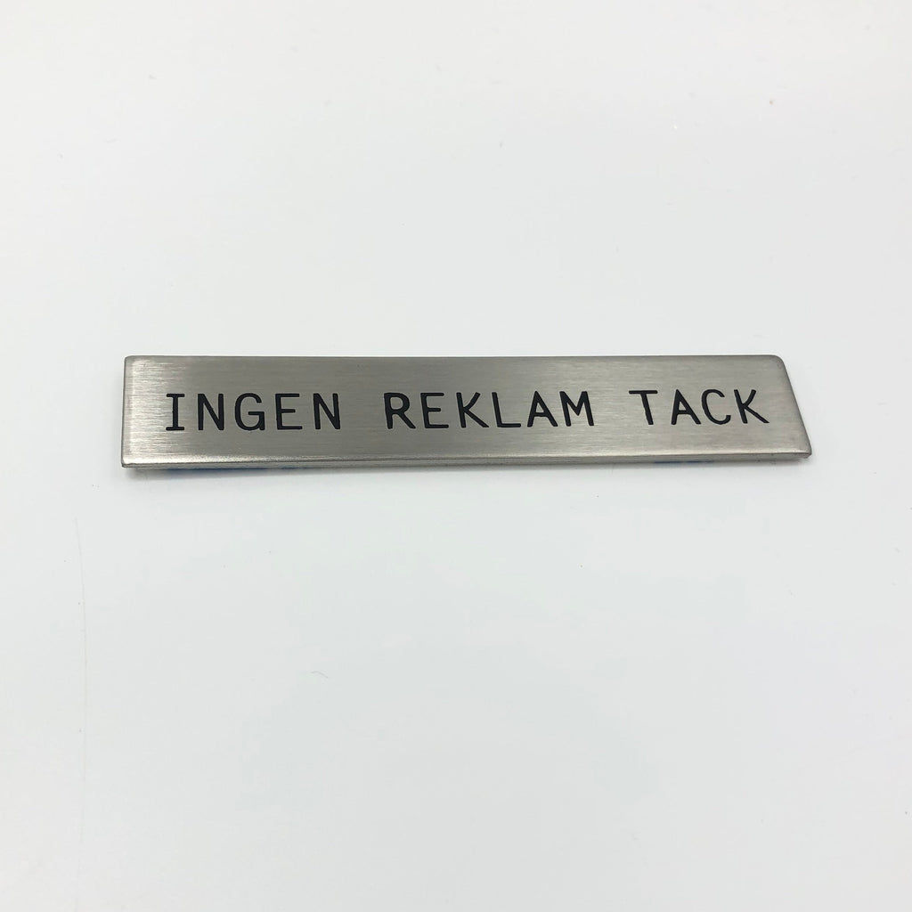 Självhäftande skylt, INGEN REKLAM TACK
